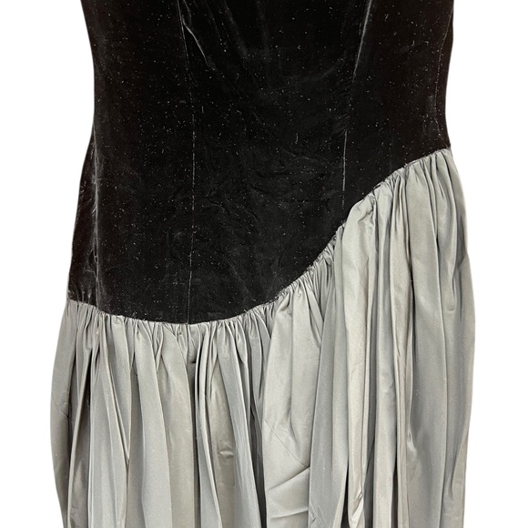 Vintage 1930s–1940s Paramount Chicago Black Dress Satin Bodice Asymmetrical - Picture 2 of 5